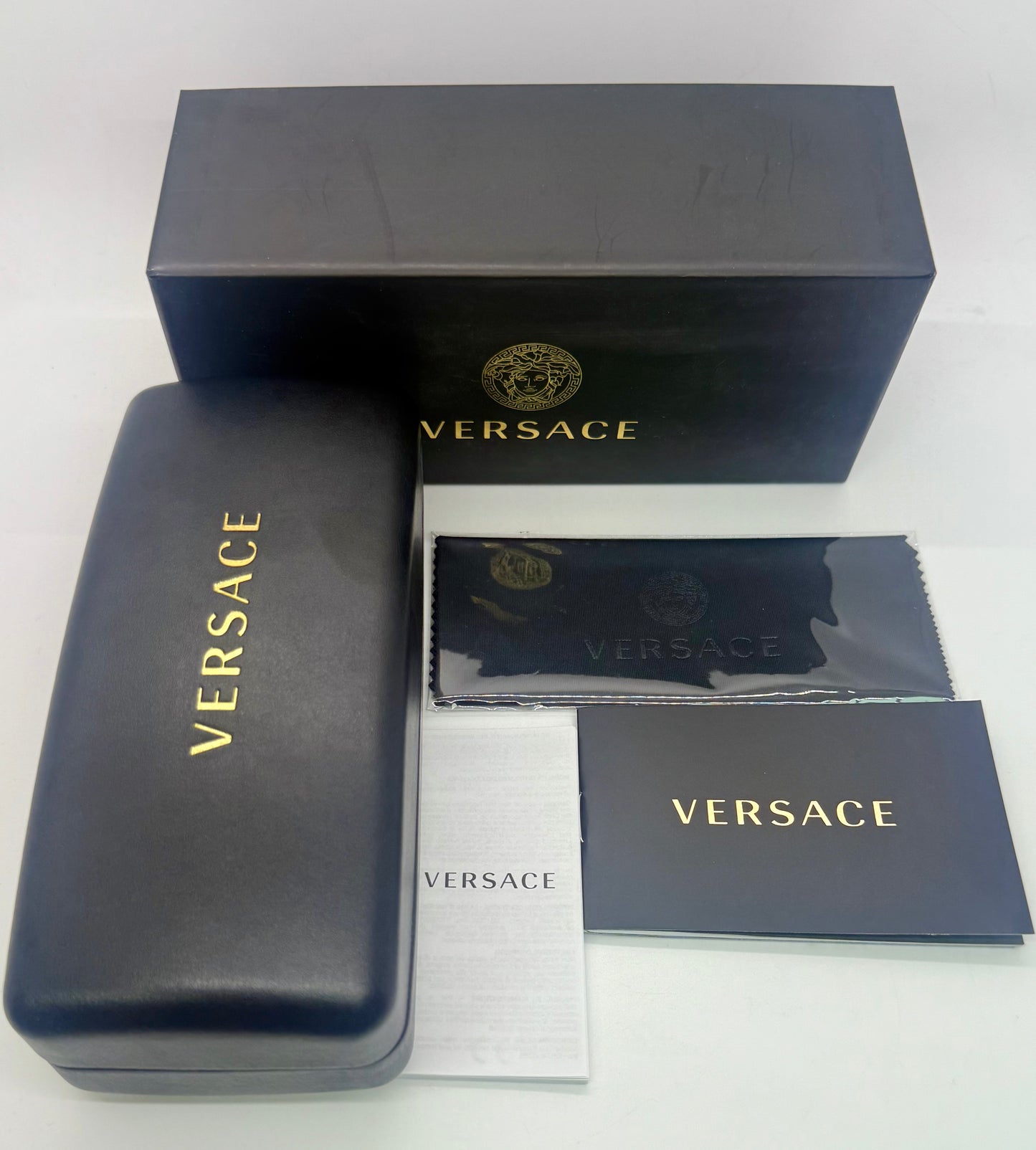 Versace 2236 1002|11 Gold Black Aviator Sunglasses Grey Gradient Made In Italy Nos