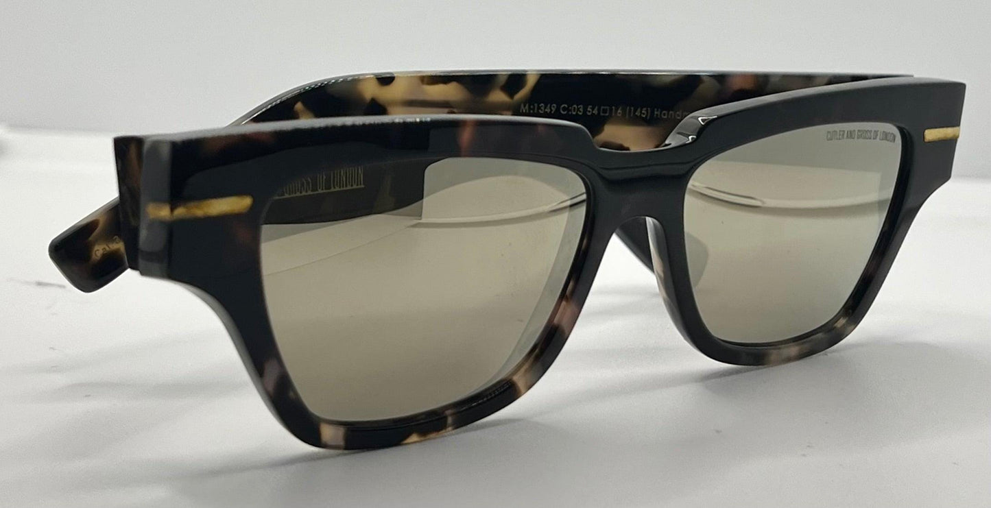 Cutler and Gross M1349 C03 Handmade Sunglasses-Tortoise-54mm-New|Full Kit