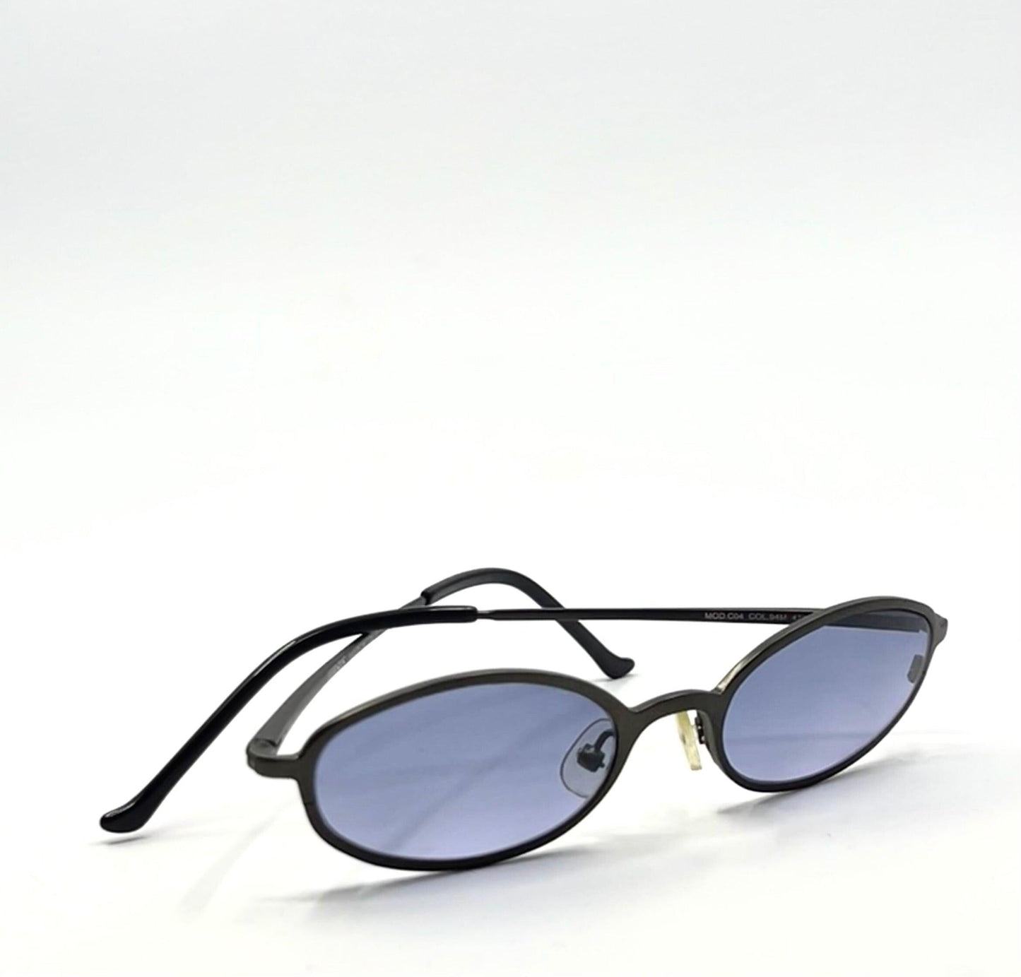 Versus by Versace Titanium Oval Sunglasses w|New Blue Tinted Custom Lenses|47-18mm
