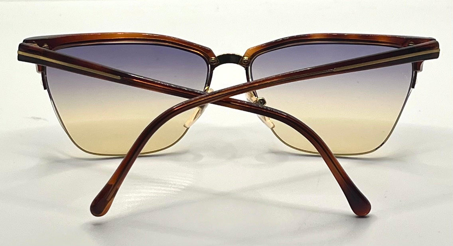 Versace 343 747 Vintage Half-Rim Sunglasses w|New Gradient Custom Tinted Lenses-56mm