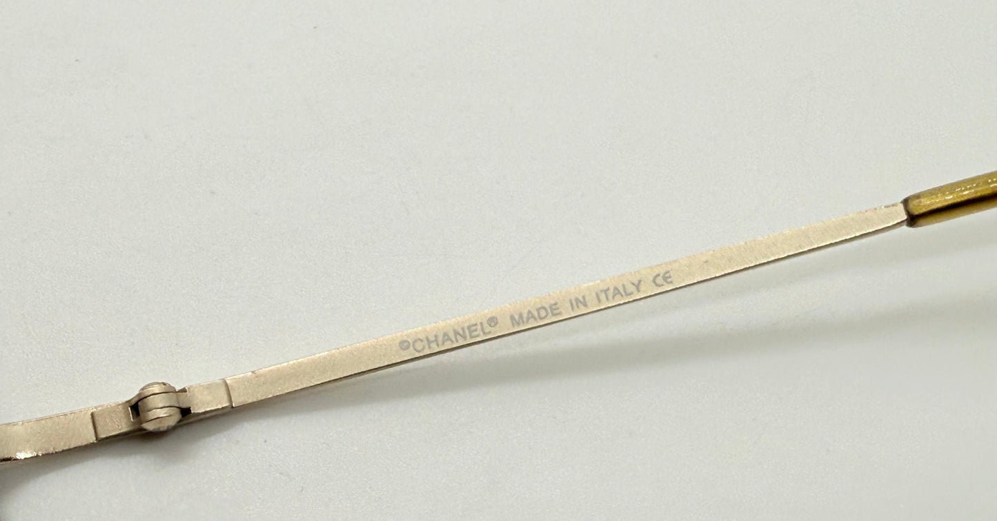 Chanel 4086 C.125|73 Silver Shield Rimless Sunglasses – Vintage Deadstock – Made In Italy