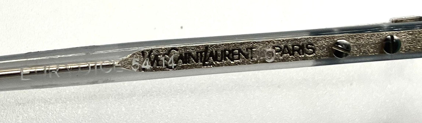 Ysl Sl 611 Vintage Sunglasses-Clear Grey W|New Green Custom Lenses-54Mm-Nos