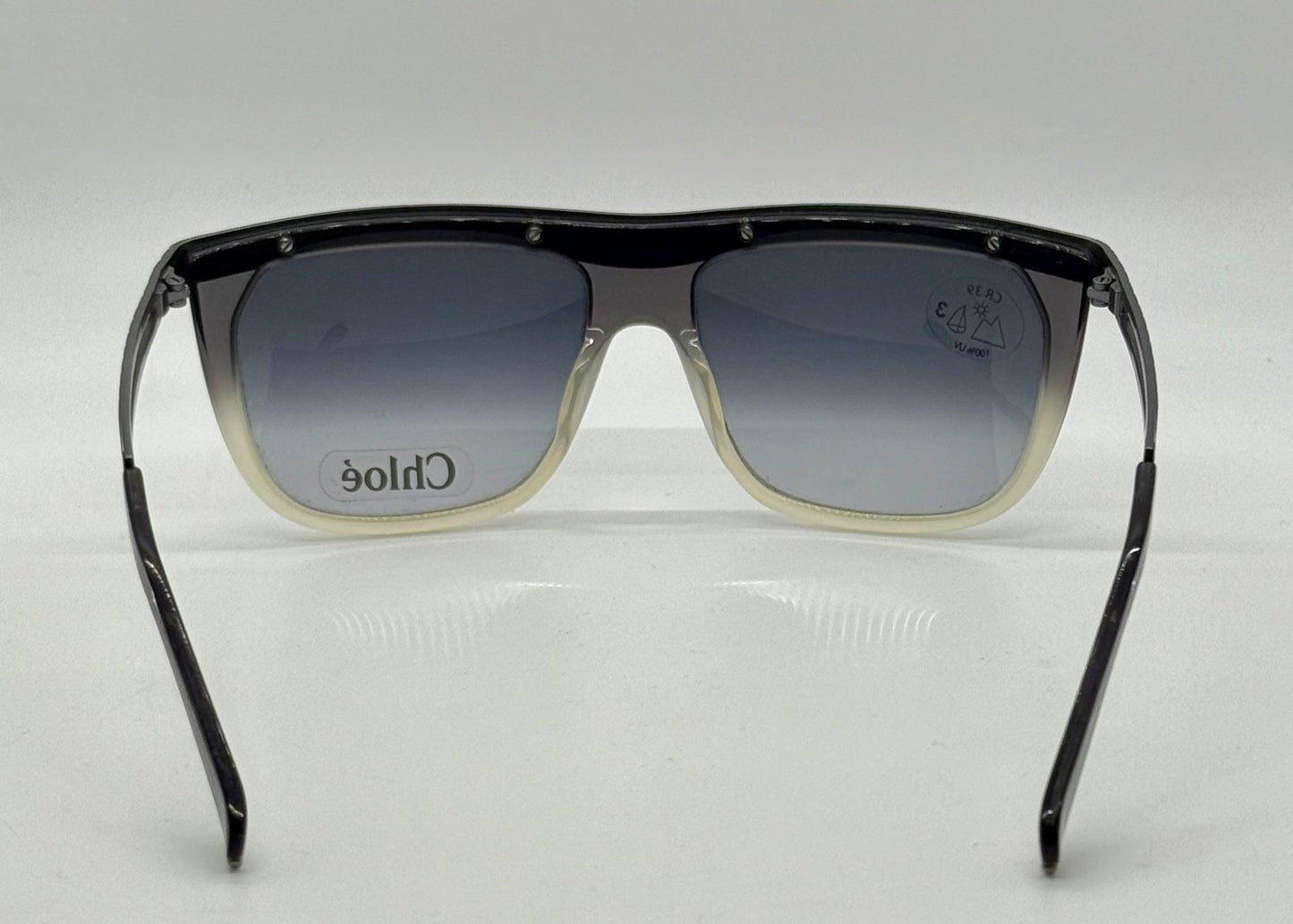 Chloé Cl2186 C01-Vintage Shield Sunglasses-Rare|Unworn-France-58Mm-Grey Gradient