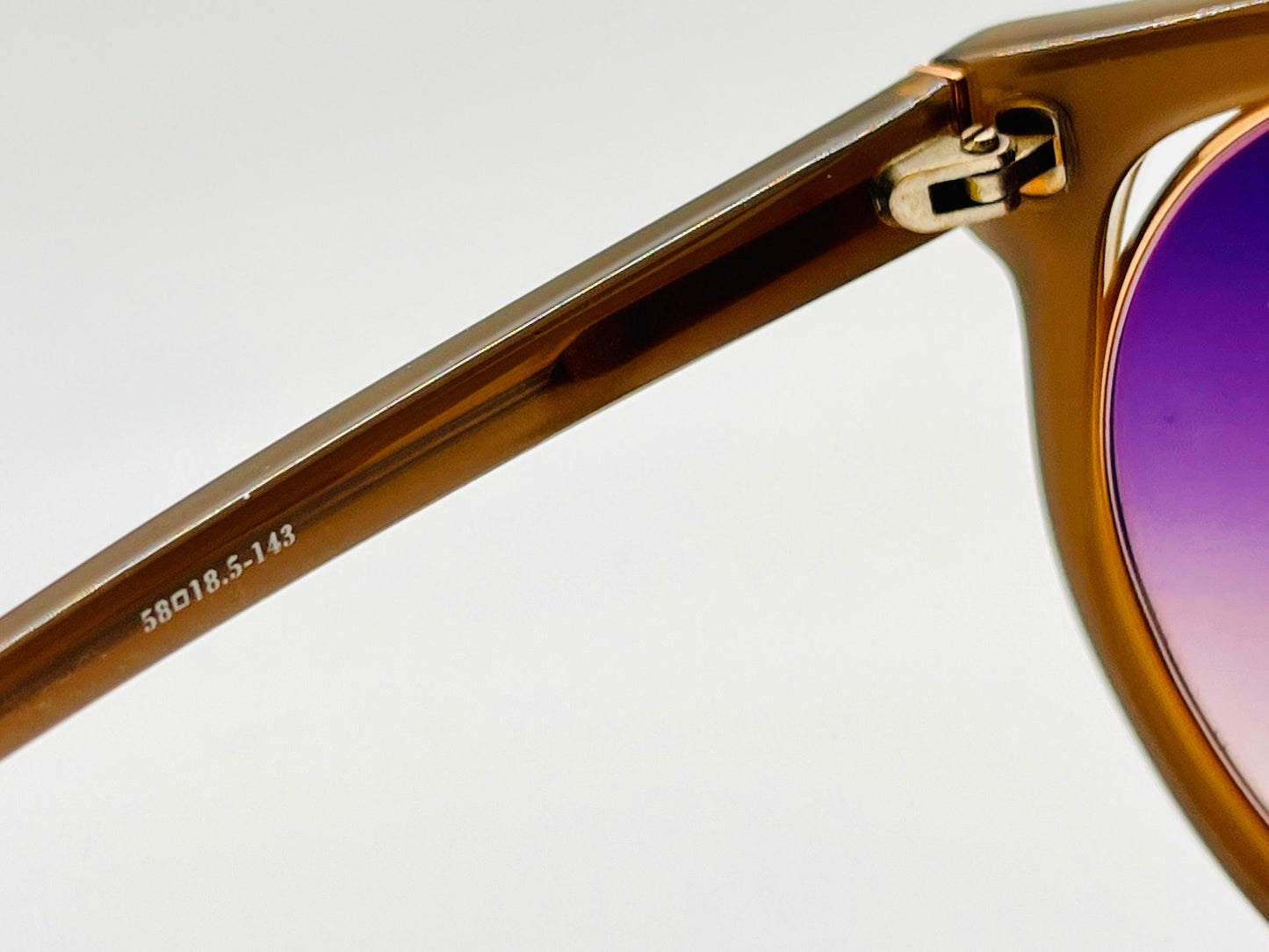 Vintage Nos Linda Farrow Luxe Sunglasses – Brown Frame With Gradient Purple Lenses, Model Lf10205A