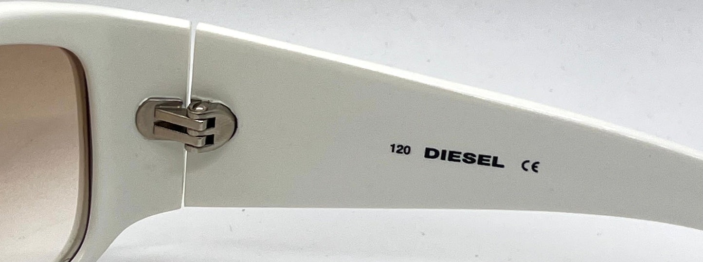 Diesel DS0046/S VINTAGE Y2K White Crystal Sunglasses-Unworn/NOS Made in Italy 64mm