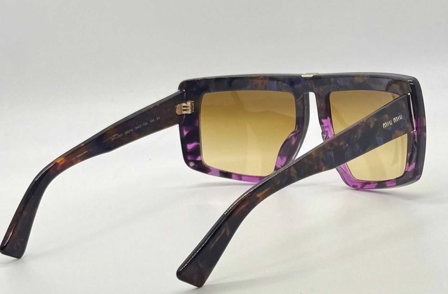 Miu Miu SMU 05O-Vintage Sunglasses-Marbled Purple Amber Frame-Italy-55mm