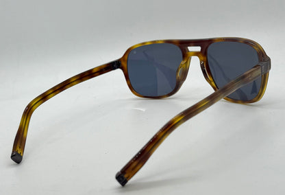 John Varvatos Classic Aviator Sunglasses-Tortoise Horn Acetate-Mirrored Gold Lenses-New|Unworn