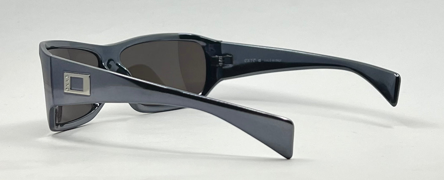 EXTE EX58710-Y2K Vintage Oversized Black Sunglasses 61mm-Italy