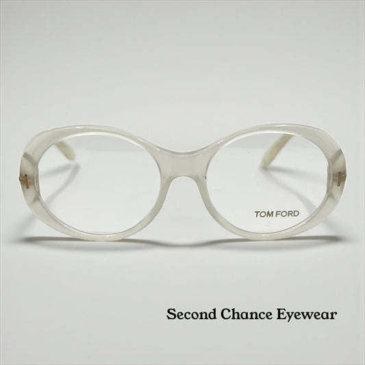 Tom Ford TF5246 024 Ivory Pearl Oval Eyeglasses 53-17-140 Italy Deadstock