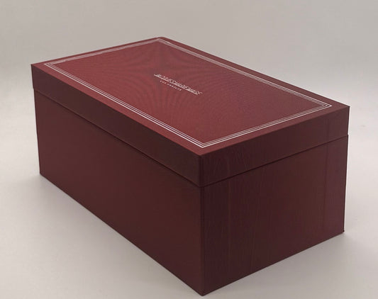Jacques Marie Mage Burgundy Silk-Finish Box w/ Paperwork – Unused & Complete