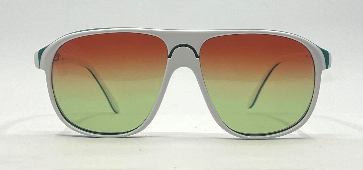Safilo HIT 26 VINTAGE White Sunglasses-New Red/Green CUSTOM Gradient Lenses