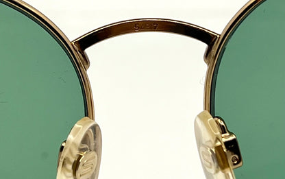 Silhouette M6039 Vintage Sunglasses-Gold|Red W|New Green Custom Lenses-54Mm