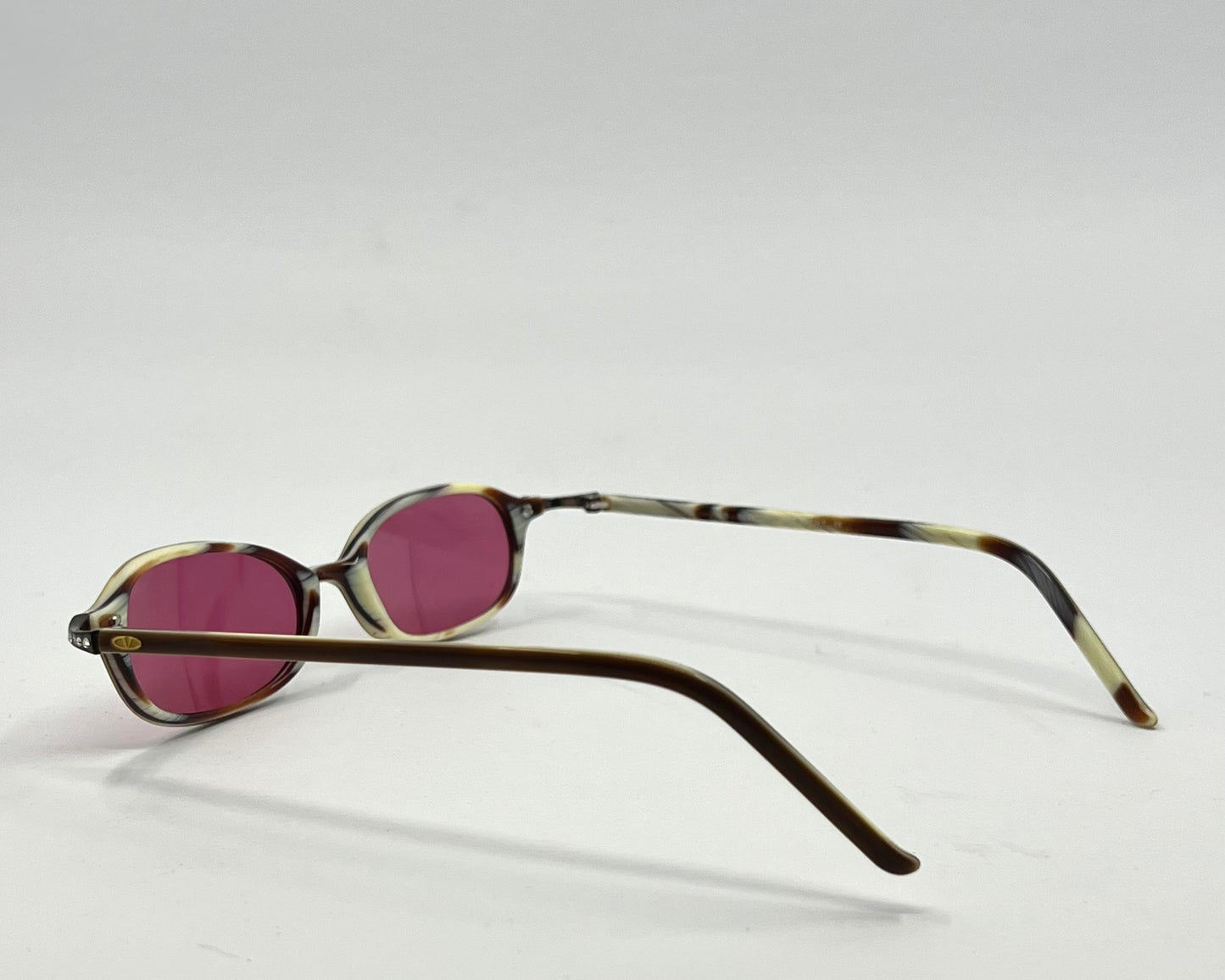 Valentino Vintage Sunglasses w|New Solid Pink Custom Tinted Lenses-Italy-Unworn