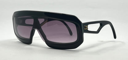 Claudia Carlotti Zenith CS-10 Vintage Shield Sunglasses Black/Gold Collector’s Cond
