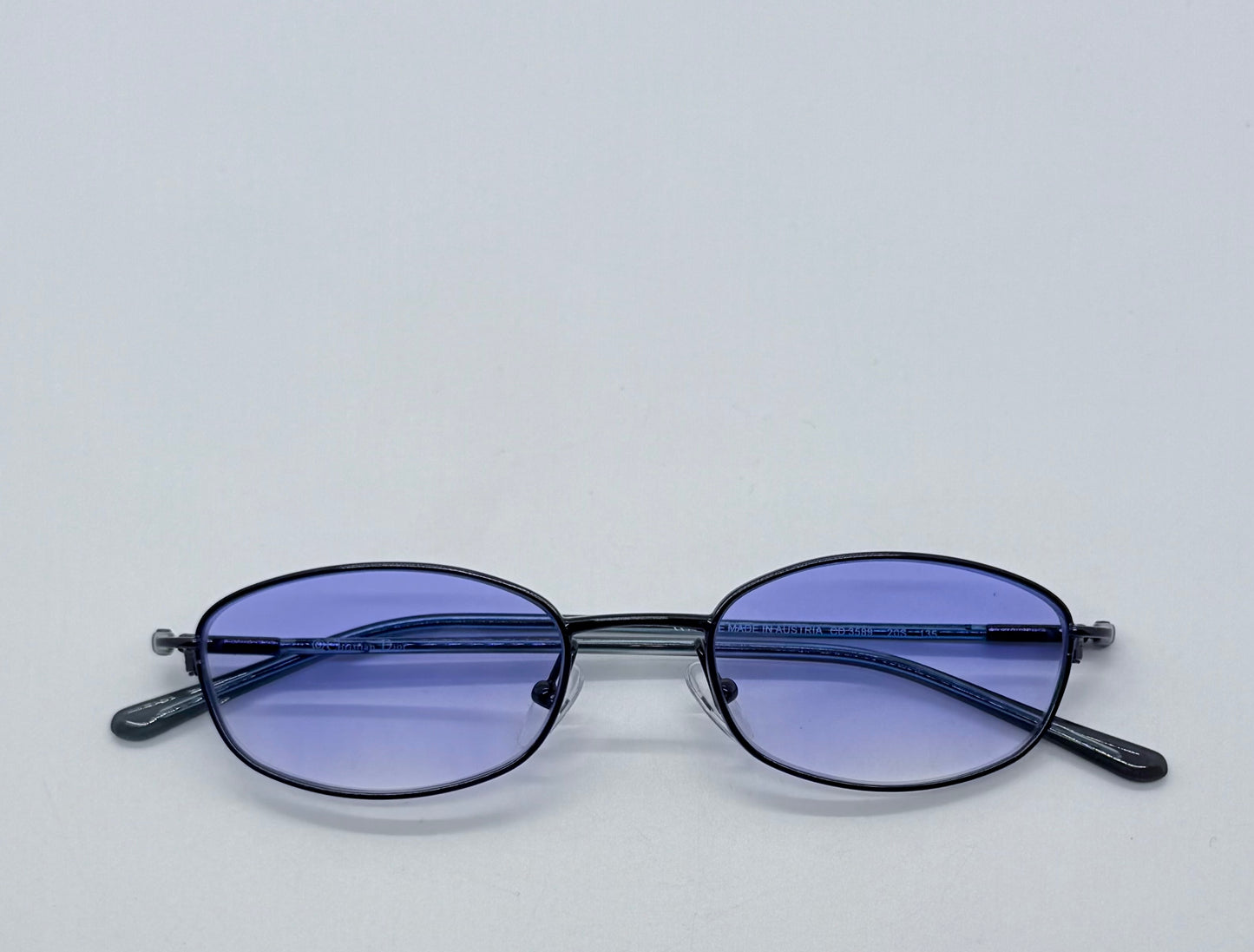 Christian Dior CD 3589 20S-Y2K Blue Oval Sunglasses w/New Blue Sky Gradient Custom Lenses