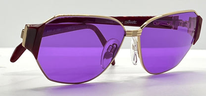 Silhouette M 6104 V 6055 Vintage Sunglasses W|New Solid Purple Custom Lenses-56Mm-Unworn|Nos-Austria