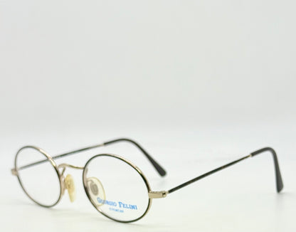 Giorgio Felini W1480 G|To Gold Oval Convertible Eyewear With Clip-On Vintage|Deadstock-Italy 49-20