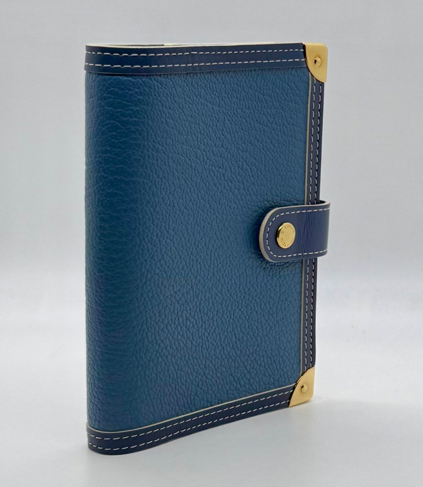 Louis Vuitton Taiga Agenda PM-Blue Leather-VINTAGE Organizer