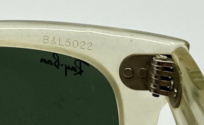 B&L Ray-Ban VINTAGE Wayfarer 5022 Crystal Clear Sunglasses USA w/ Original Lenses