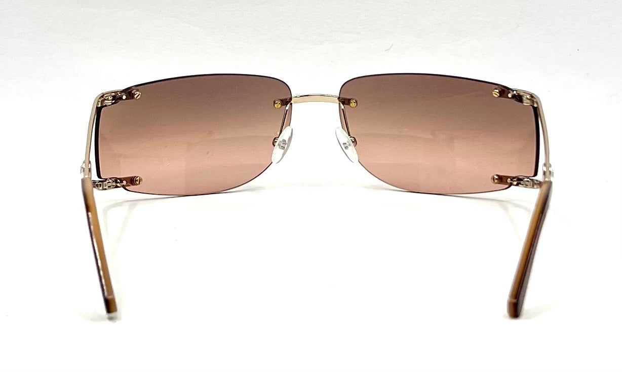 Basile RA4307 Rimless-VINTAGE Sunglasses 68mm Italy Shield Y2K Designer