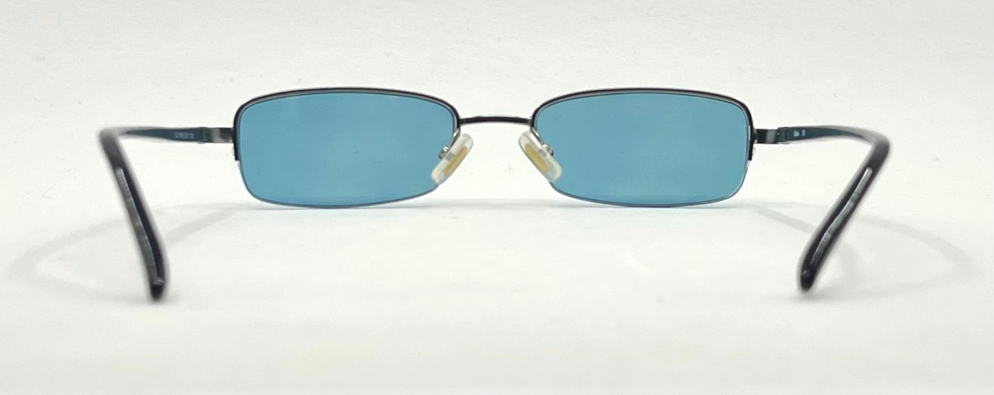 Chloé CL 1105 C01 Y2K Half-Rim Sunglasses-New Solid Aquamarine Custom Lenses