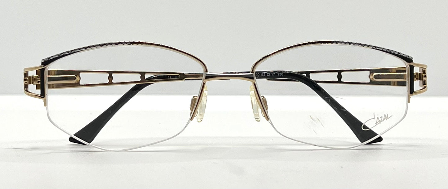 Cazal Mod 453 Col 190-Vintage Eyeglass Frame-Gold|Black-53Mm-Germany-Deadstock|Unworn