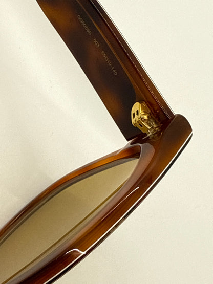 Gucci GG0059S 003 Amber Tortoise Geometric Sunglasses w/ Original Amber Lenses (Unworn)