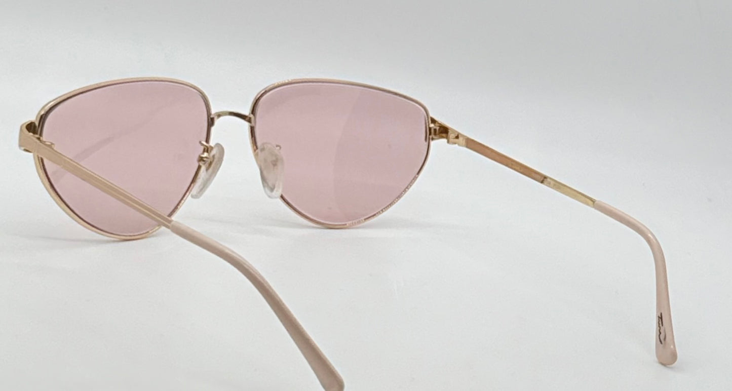Tura Mod-204 Pch Vintage Sunglasses W|New Solid Pink Custom Lenses-Japan