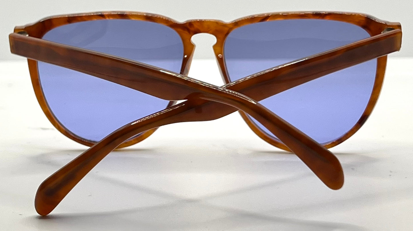 Gianni Versace 465 909 Vintage Sunglasses W|New Solid Blue Custom Lenses-54Mm-Unworn|Nos