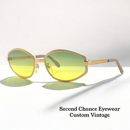 Vintage Deadstock Neostyle Boutique 303 Sunglasses – Custom Gradient “Citrine Moss” Lenses – Made In Germany – 52-18
