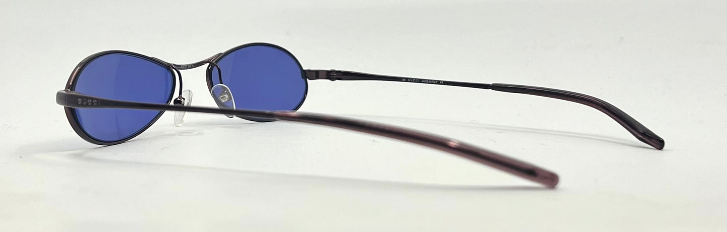 GUCCI GG 2578 625-Y2K Vintage Oval Sunglasses-New Solid BlueCustom Lenses