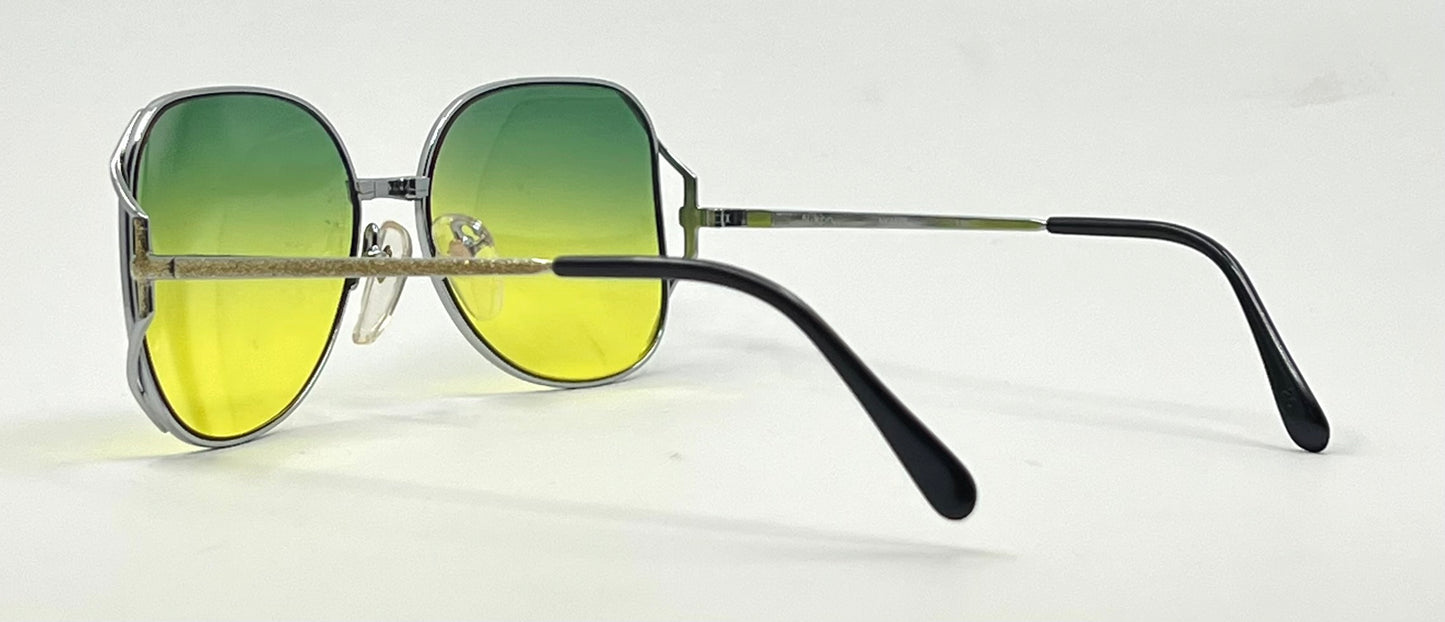 Vintage Nikon NK4608 Japan Aviator Sunglasse-New Green/Yellow Gradient Lenses