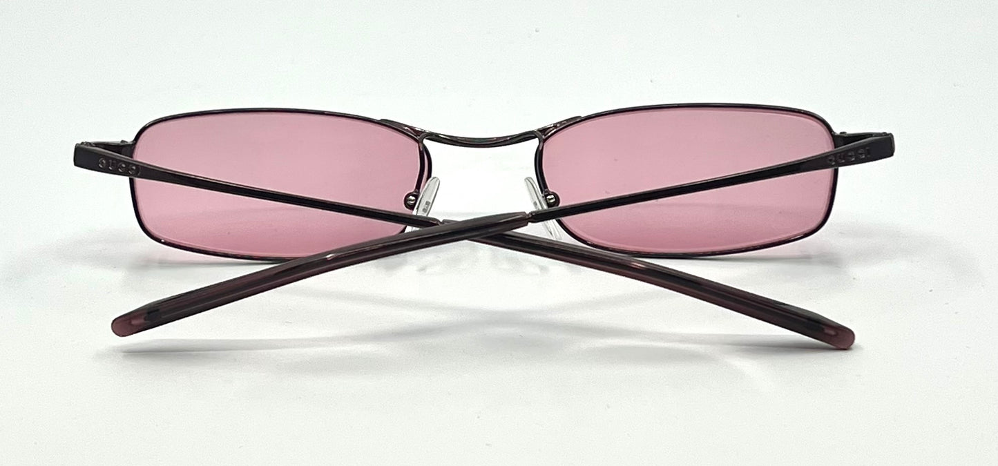Gucci GG2672 625 Metallic Burgundy Y2K Vintage Sunglasses-New Custom Lenses