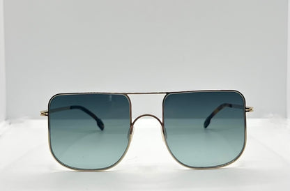 Odette Lunettes Juno M202 Gold Sunglasses-Made In France-Gradient Blue|Green Lenses-New