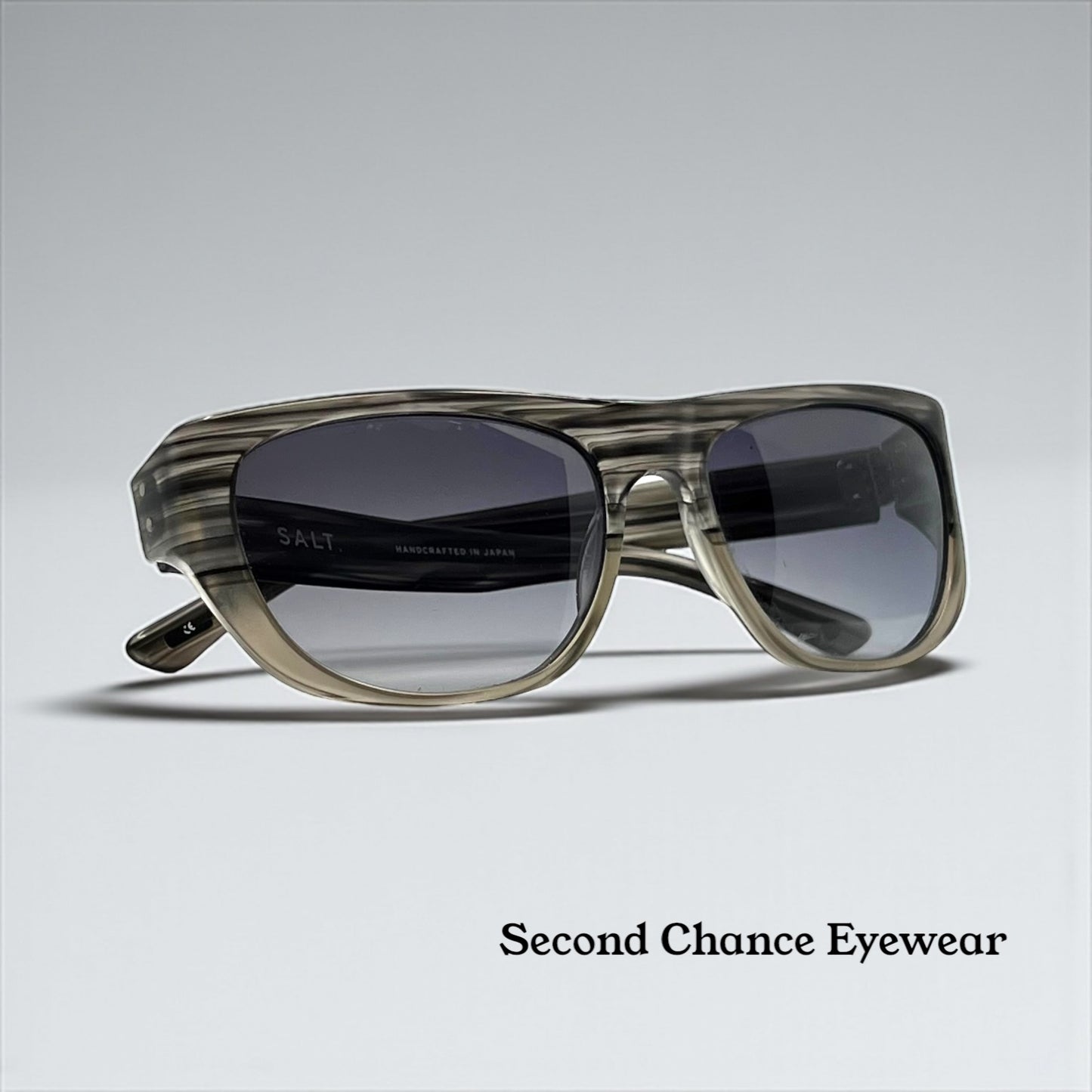 Salt. Polarized Sunglasses- Striated Grey Acetate-Japan-Unworn|Deadstock