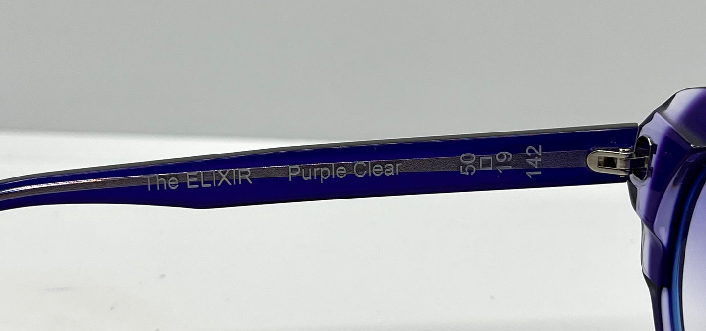 Struktur “Elixir”-Purple Clear Acetate Sunglasses W|New, Custom Lavender Gradient Lenses-New|Unworn-France