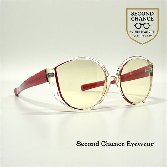 Luxottica Clear Red VINTAGE Sunglasses Unworn-w/New Custom Day/Night Lenses
