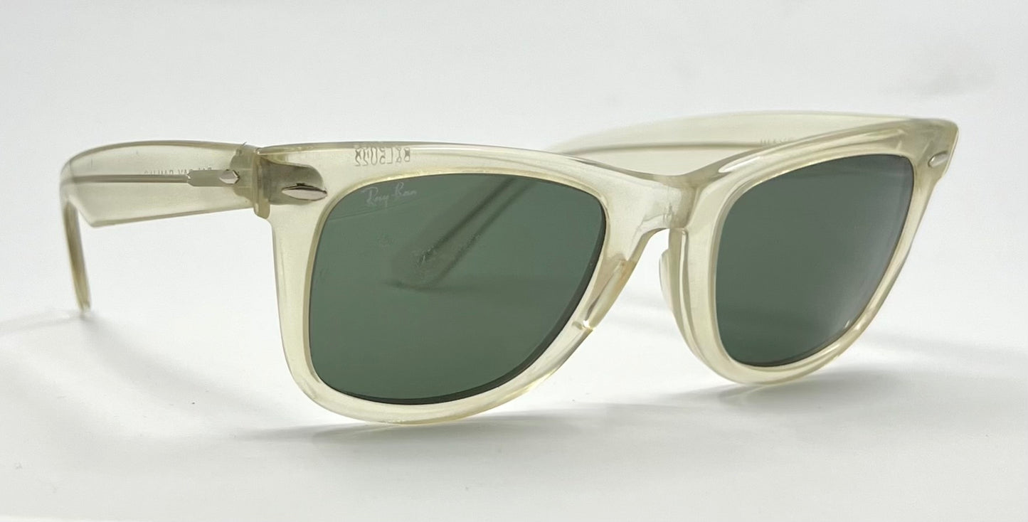 B&L Ray-Ban VINTAGE Wayfarer 5022 Crystal Clear Sunglasses USA w/ Original Lenses