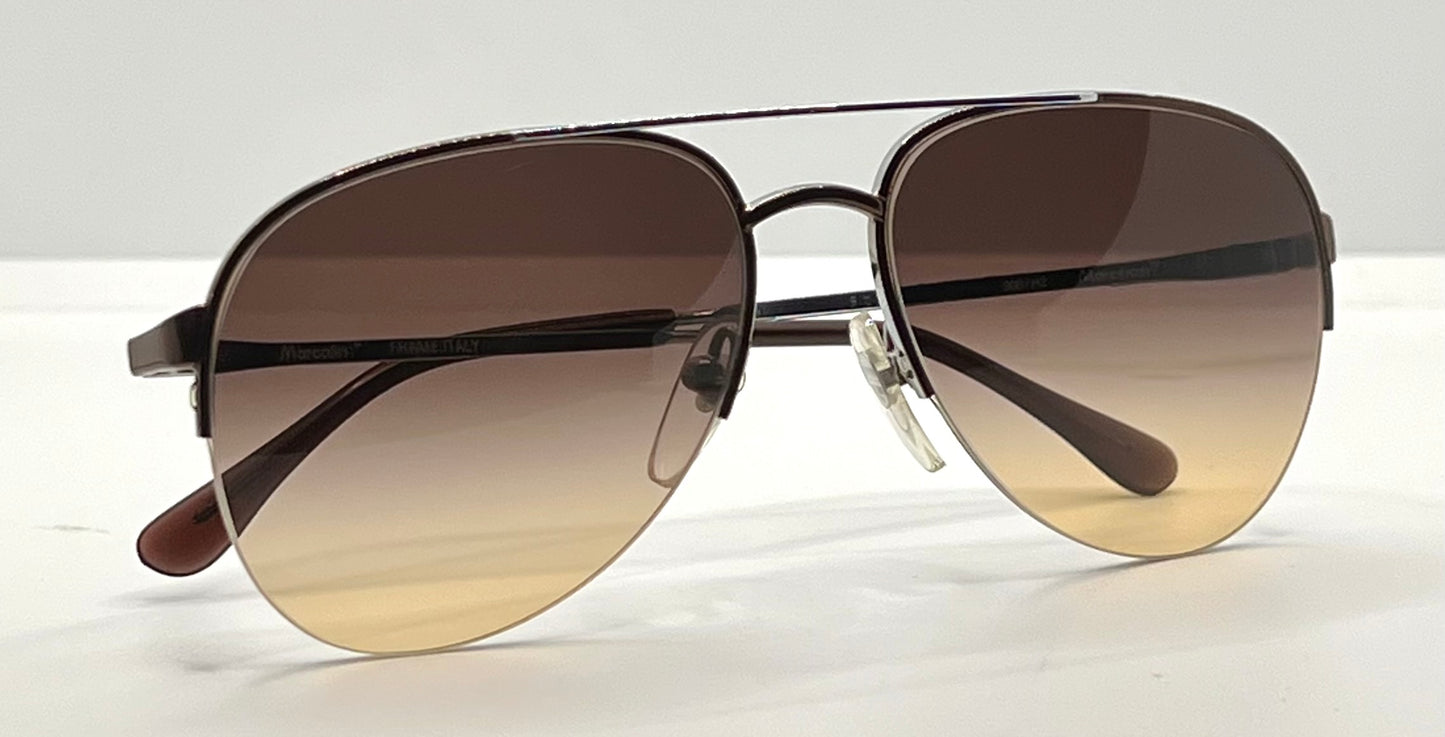 Marchon Marcolin 908|H2 Half-Rim Sunglasses w|New Custom Tobacco Gradient Tinted Lenses