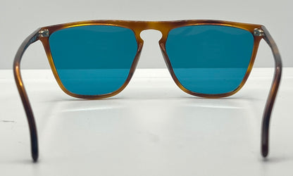 Gianni Versace 420 Vintage Sunglasses-Dark Amber Honey Frame w|New, Custom Aqua Lenses-Unworn
