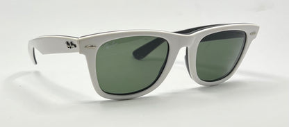 Ray-Ban RB2140 Wayfarer 956 Gloss White G-15 Sunglasses Made in Italy