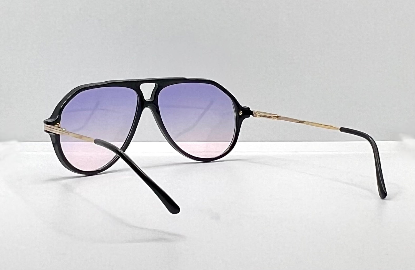 BLOOPTIC Vintage Sunglasses-Mod. Exclusive 57 w/ New, Custom Lavender/Pink Gradient Lenses-Deadstock