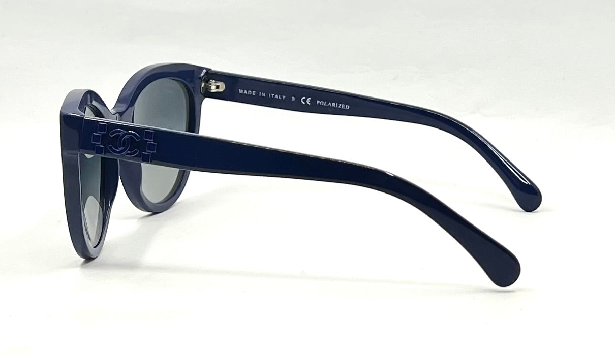 Chanel 5315 Blue Polarized Sunglasses Cat Eye Italy 54-20 Unworn