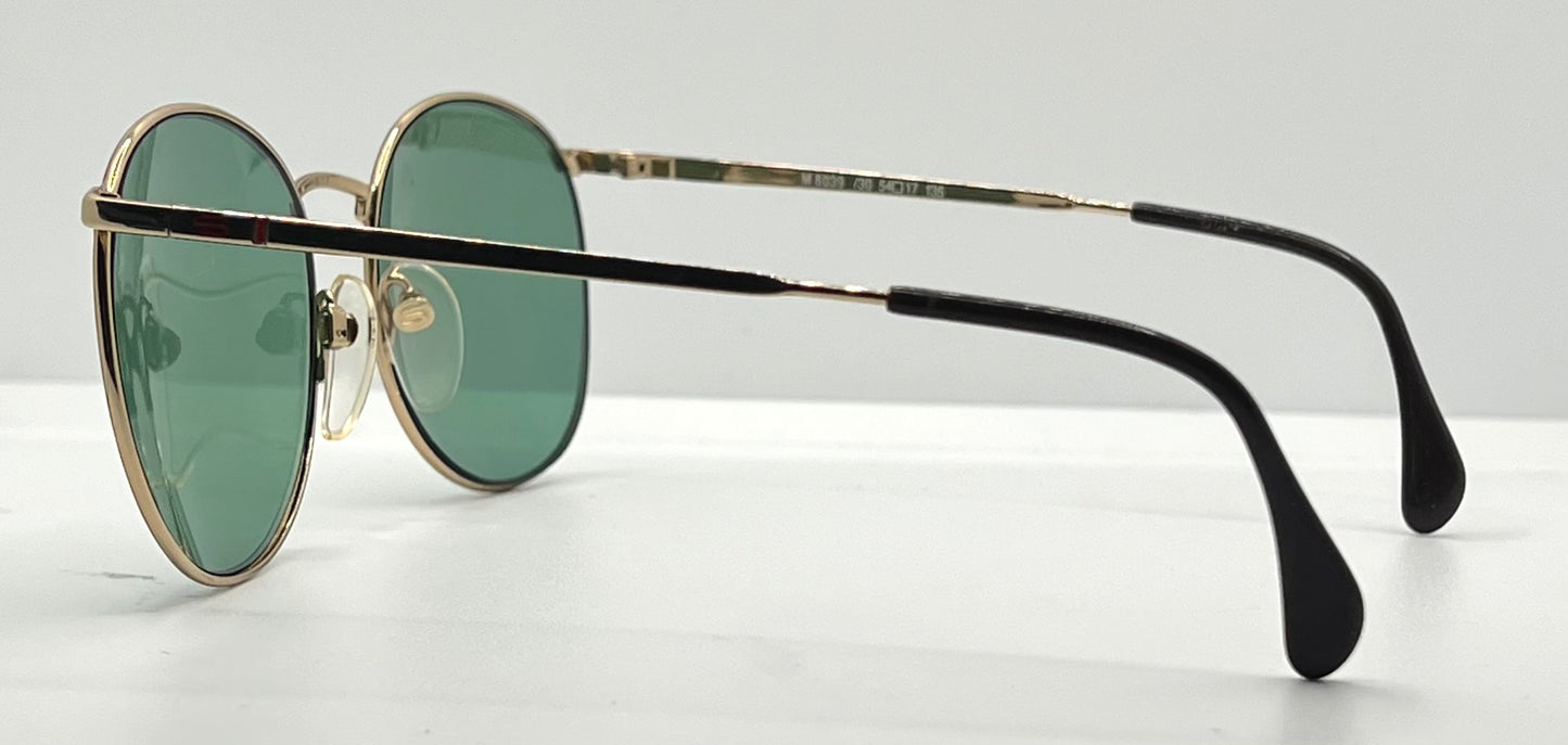 Silhouette M6039 Vintage Sunglasses-Gold|Red W|New Green Custom Lenses-54Mm