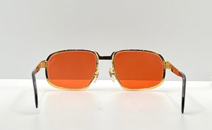Swan Medici 50420 Vintage Sunglasses-Gold Textured Frame W|New, Custom “Tuscan Flame” Lenses-Deadstock-Italy