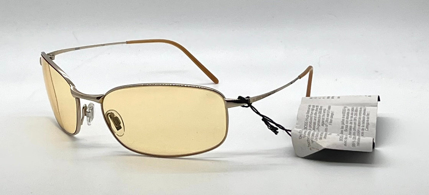 Hugo Boss Hb5774 Titanium Aviator Sunglasses Amber Lens Deadstock Japan