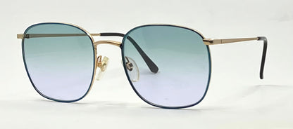 Hoya CP11 Vintage Gold Aviator Sunglasses-New Aqua Gradient Custom Lenses-Japan