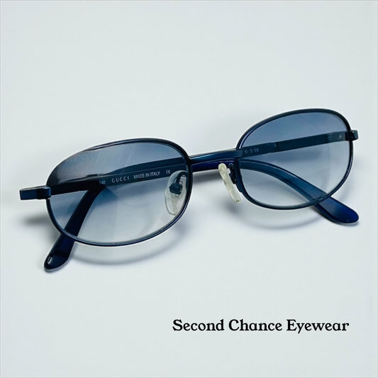 Gucci GG1374 6XG Blue Oval Y2K Sunglasses-New Gradient Custom Lenses-UNWORN
