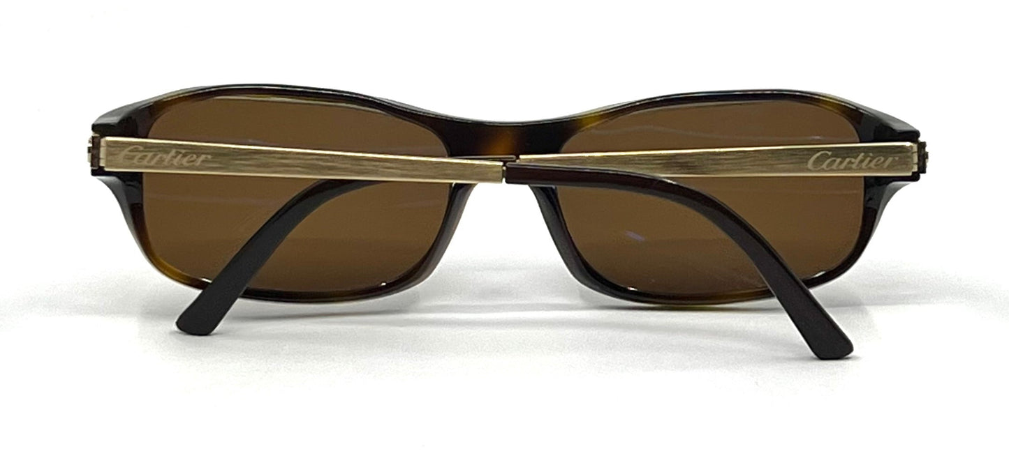 Cartier Paris Vintage France Tortoise Sunglasses NOS Box Zeiss Polarized Gold
