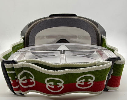 Gucci Web Stripe Ski Goggles-Black GG Logo-Deadstock Full KitaAlpine Capsule-Rare